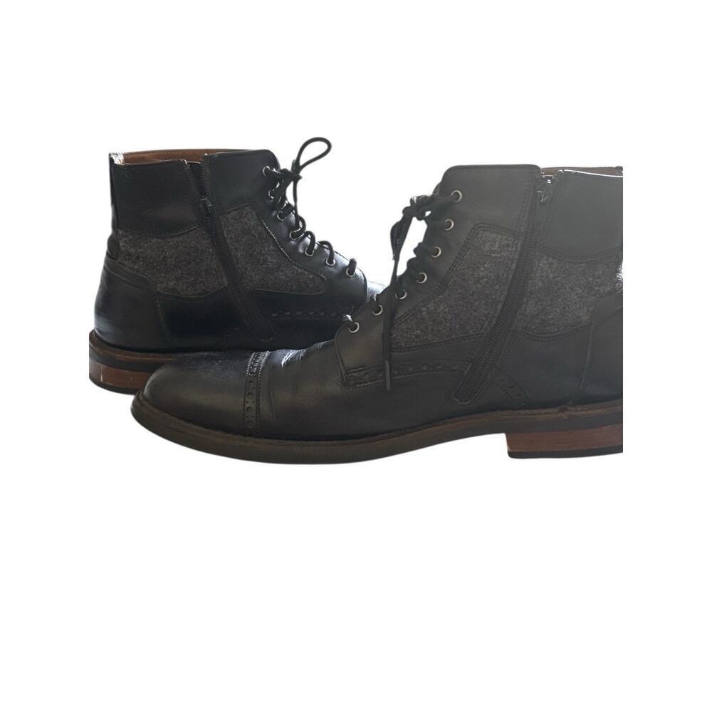 Johnson & Murphy Men's 13 M Ankle Boots Black Leather Lace UP - Picture 3 of 8